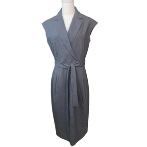 NWT MM Lafleur GrayCatherine Dress Collared Midi Size 10 - Picture 1 of 8