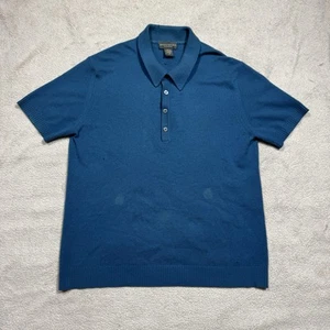 Camisa polo pulóver Banana Republic para hombre azul medio manga corta 100 % cachemir - Imagen 1 de 16