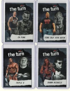 Lotto 4 2025 Topps Finest WWE The Turn CM Punk Stone Cold Shawn Michaels Triple H - Foto 1 di 1