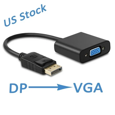 1-100 DisplayPort DP Male To VGA Female Adapter Display Port Cable Converter LOT - Image 1 of 4