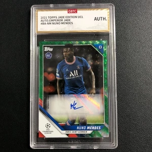 2021-22 Topps UEFA UCL Jade Auto RC Nuno Mendes Imperial Jade Foilfractor 1/1 - Picture 1 of 2