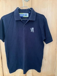 Chelsea Navy Polo Shirt Large Boys Official Licensed 100% Cotton - Picture 1 of 7