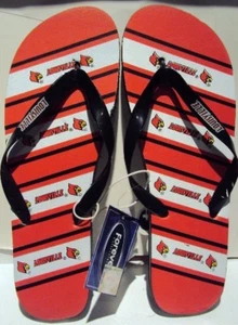 Mens Forever Collectibles University of Louisville Flip Flops Size Medium XLarge - Bild 1 von 2