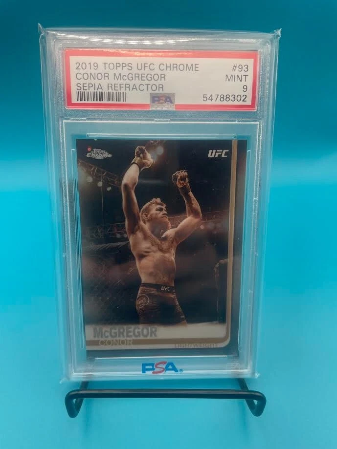 UFC Sepia REFRACTOR #93 CONNOR  McGREGOR PSA 9 MINT 2019 Tops Chrome - Image 1 of 2