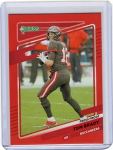 TOM BRADY 2021 PANINI DONRUSS RED PRESS PROOF TAMPA BAY BUCCANEERS PARALLEL SSP - Picture 1 of 2