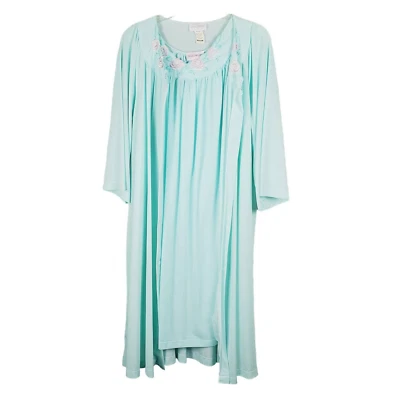 Vestido y bata vintage Shadowline íntimates ropa de dormir bordado floral S/M Foto 1 de 4