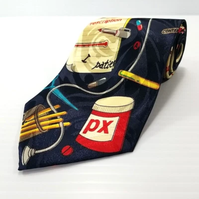 Steven Harris 豪华图形领带药剂师医生处方药领带 — 第 1/4 张图片