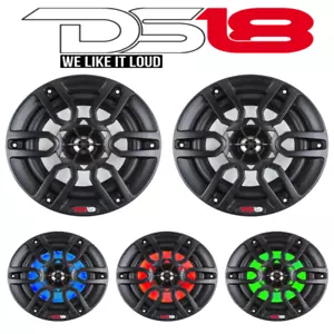 DS18 Hydro NXL8BK 2 Way Marine Speakers ATV UTV Boat + RGB LED 2 Speaker - Picture 1 of 9