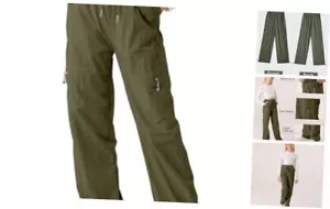 Girls Cargo Pants Parachute Wide Leg Pants Elastic Waist 13-14 Years Green - Picture 1 of 7