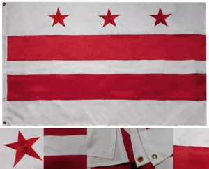 3x5 Washington DC Premium 3'x5' SYNTHETIC COTTON 600D Embroidered Flag Banner - Picture 1 of 9