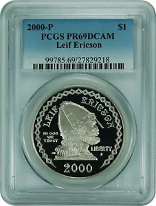 2000-P PCGS PR69DCAM Leif Ericson Commemorative Dollar New PCGS Label) - Picture 1 of 1