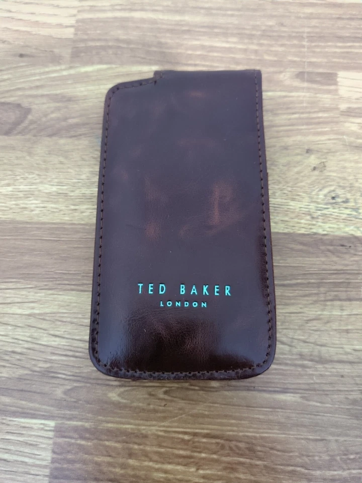 Rare Ted Baker London Genuine Leather iPhone 5 Flip Case In VGC - Image 1 of 3