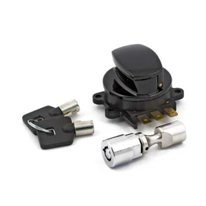 Set serrature di accensione Harley serratura manubrio nero FLHR/C Road-King FLSTF/S/C Softail - Foto 1 di 2