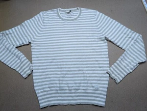 VINTAGE DIESEL Sweater Mens Large Crew Neck Pullover Striped Fleece Jumper - Picture 1 of 10