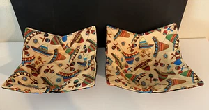 Bowl Cozies Two New matching Set handmade black gold red green Maracas Mexican - Picture 1 of 4