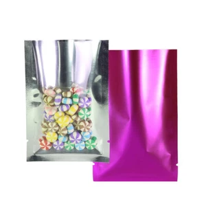 100 bolsas de relleno abiertas de lámina metálica rosa mate transparente brillante 7x10 cm 2,75x4 pulgadas - Imagen 1 de 3
