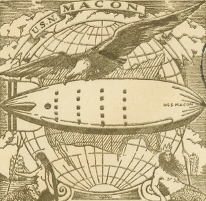 USS Macon Airship Memorial Day Airmail Cover Cachet 6c Postage Oakland 1935 USA - Picture 1 of 3