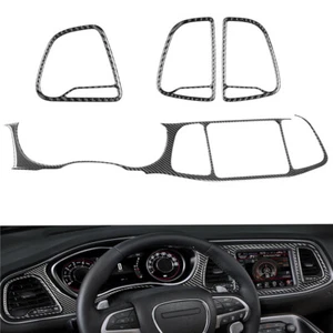 4Pcs For Dodge Challenger 15-20 Carbon Fiber Instrument Cluster Panel Cover Trim - Picture 1 of 9