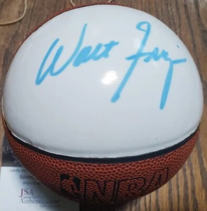 Nice Knicks Walt Frazier Autographed Spalding Mini Basketball HOF JSA COA - Picture 1 of 4