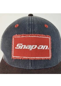 Cappello da camionista attrezzi a scatto toppa tappo rete visiera curva regolabile logo invecchiato - Foto 1 di 5
