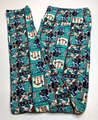 NUEVO Leggings LuLaRoe DISNEY TC2 ALICIA en el País de las Maravillas Azul VILLANO Reina de Corazones Foto 1 de 4