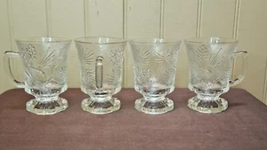 4 Vintage Indiana Glass Tiara Clear Ponderosa Pine Water Goblets 4.5" 8 Oz - Picture 1 of 9