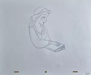 Walt DISNEY Animation Art Cel Production Drawing Beauty & Beast Belle #66 - Picture 1 of 1