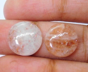 Joyería de piedras preciosas sueltas cabujón piedra solar celosía natural de 2 piezas 14 quilates ME-7849 - Imagen 1 de 6