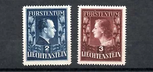 Liechtenstein 1951 Set König und Königin (Michel 304/305 B) schön postfrisch - Bild 1 von 2