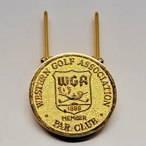 VTG Western Golf Association Par Club Member WGA Gold Tone Mens Money Clip - Picture 1 of 3