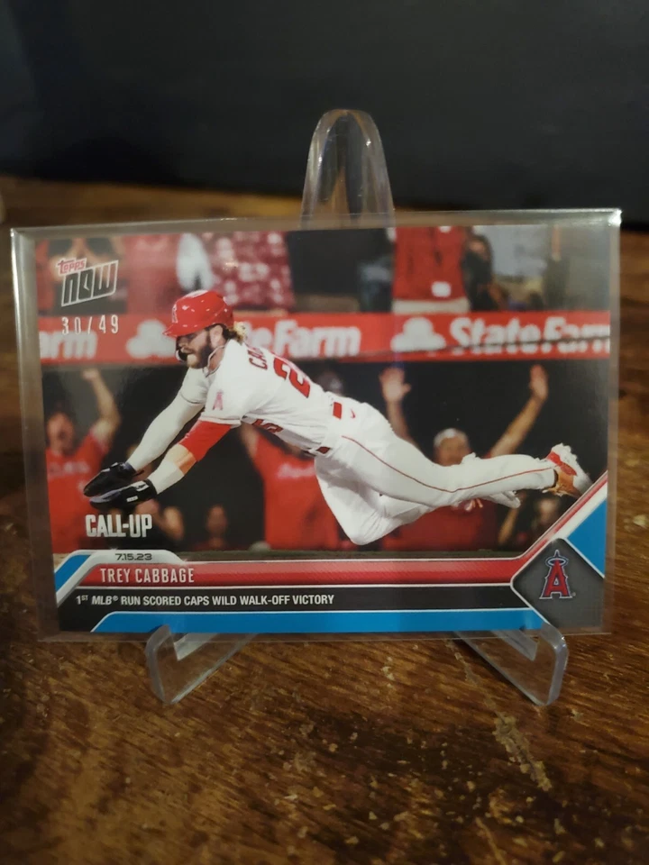 2023 MLB Topps Now Trey Cabbage Call-Up BLUE PARALLEL 30/49 SSP Angels #572 - Image 1 of 2