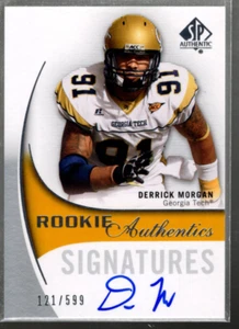B2917- 2010 SP Authentic #141 Derrick Morgan RC Auto /599 SAMPLE PIC - Picture 1 of 2
