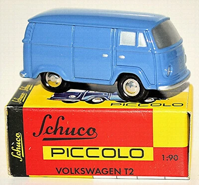 VW Volkswagen T2 Furgone 1967-79 Blu 1:90 Schuco Piccolo 05221 - Immagine 1 di 4