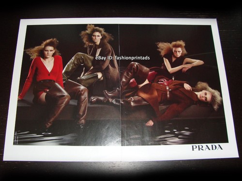 PRADA 2 pagine STAMPA ANNUNCIO autunno 2009 YMRE STEIKEMA Katlin Aas KENDRA SPEARS scalpello