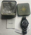 NEW Fossil Machine Stainless Steel Black Quartz FS5971 100M Men's Watch