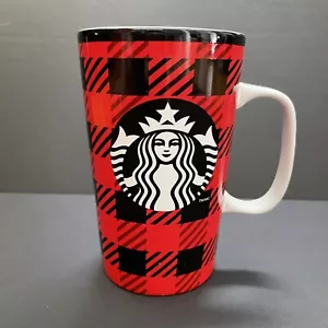Starbucks Buffalo Tartan Plaid Red Black Coffee Cup Mug 16 oz (2014) EUC - Picture 1 of 7