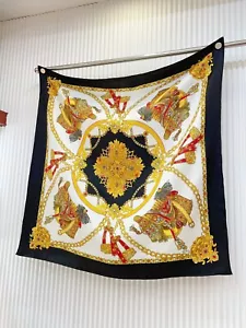 gucci classic printed logo silk multicolor scarf 90x90 - Picture 1 of 5