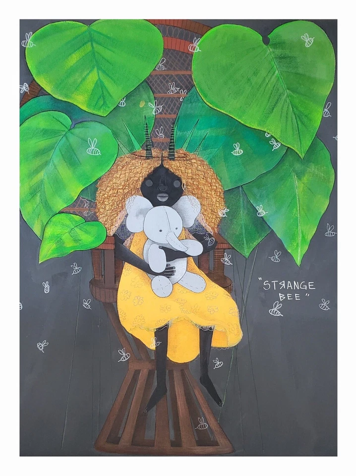 Impresión de abeja extraña Delisha McKinney firmada y numerada X/25 2021 no Hebru Kayla Foto 1 de 1