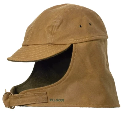 Filson Tin Cloth Wildfowl Hat -MEDIUM- 11060063 MADE IN USA Dark Tan Green Wool - Image 1 of 3