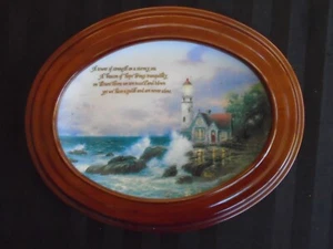 C-698 Thomas Kinkade Placa Ovalada Luces Guía Colección Faro de Esperanza - Imagen 1 de 5