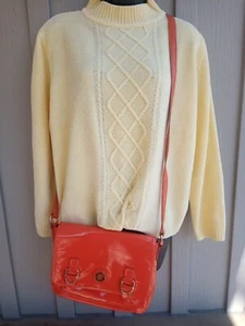 Tommy Hilfiger Crossbody Bag Purse Orange Vegan pleather Streetwear Y2K - Picture 1 of 4