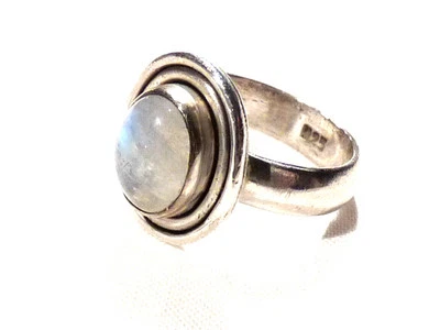 Bijou argent 925 bague cabochon labradorite taille  53 ring - Photo 1/2