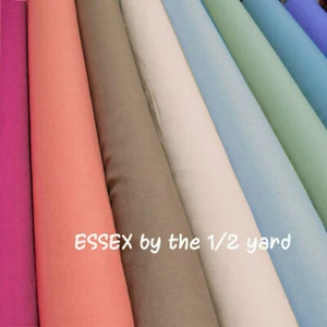 ROBERT KAUFMAN "ESSEX" Linen Cotton Blend by the 1/2 yard, 8 new colors added! - Picture 1 of 60