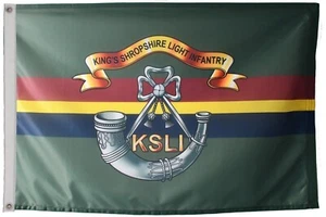 King's Shropshire Light Infantry British Army Flagge mit Ösen - MOD LIZENZIERT - Bild 1 von 8