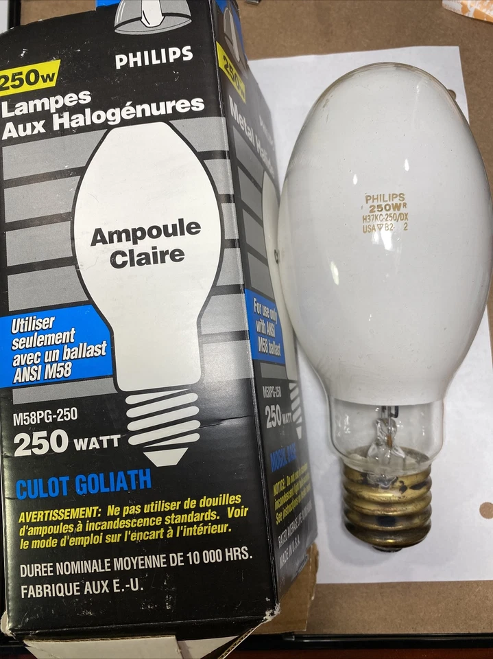 Philips 250W White Light M58pg- Guilt Goliath Use w ANSI M58E Ballast - Image 1 of 2