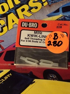 Dubro 228 Mini-Kwik Links Self Threading Nylo {2-56 Rods/Cables 1pc}NIP USA Ship - Image 1 of 2