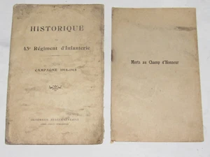 12J1 ANCIEN HISTORIQUE DU 43 e REGIMENT D'INFANTERIE RI CAMPAGNE 14/18 WW1 - Picture 1 of 3