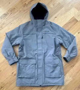 Lands End Gray Squall Jacket Parka Coat Quilted Insulated Hooded L 42-44 - Picture 1 of 4