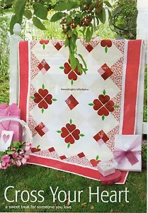 Cross Your Heart Quilt Pattern Pieced/Applique CT - Picture 1 of 2