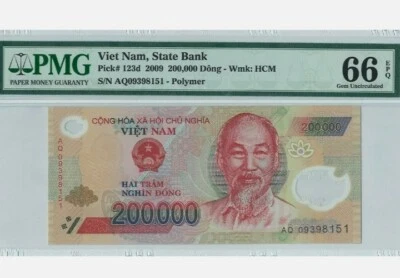 2009 VIETNAM 200000 DONG PMG66 EPQ GEM UNC [P-123d] 'Polymer' - Image 1 of 2
